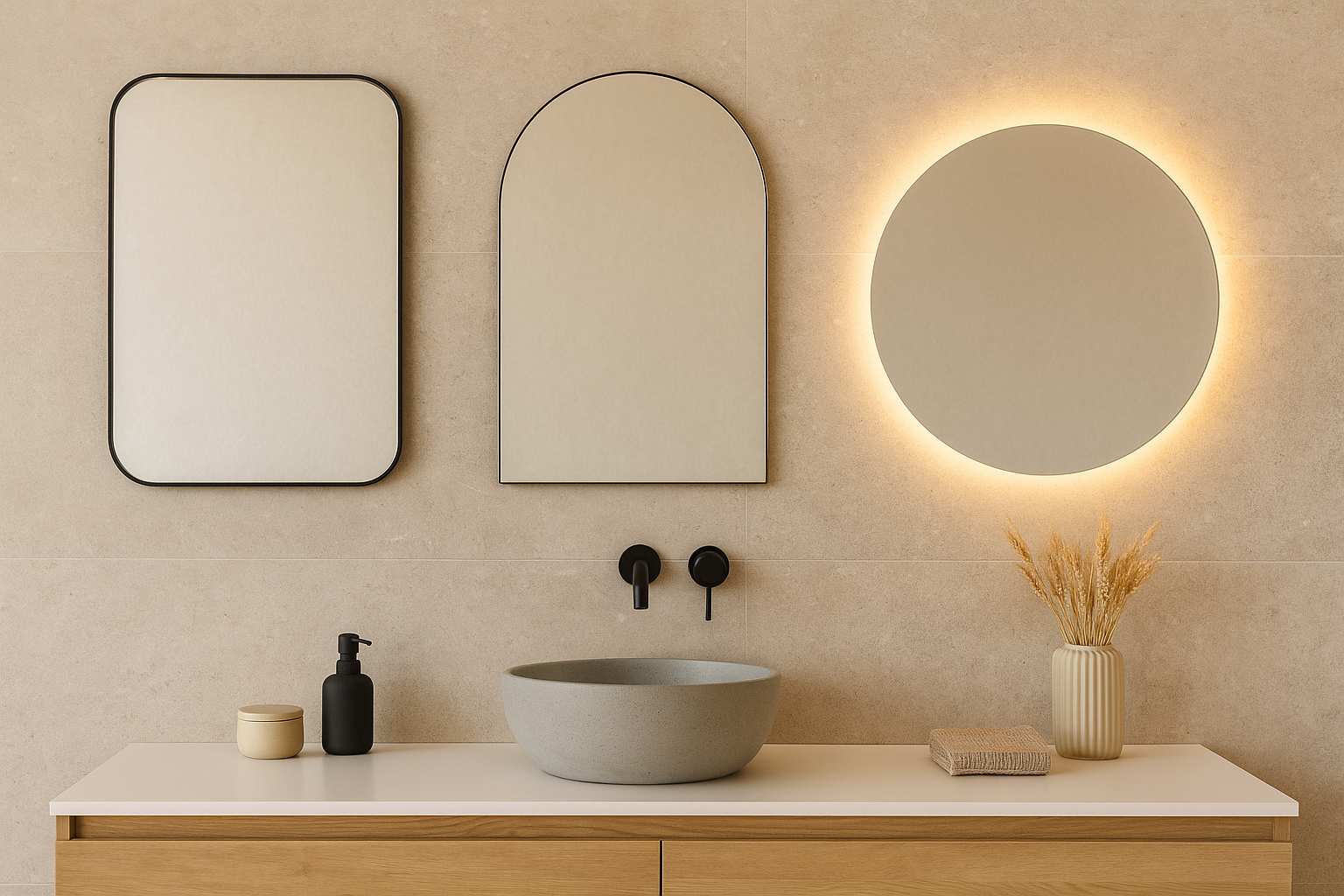 Espelhos criativos para transformar o banheiro