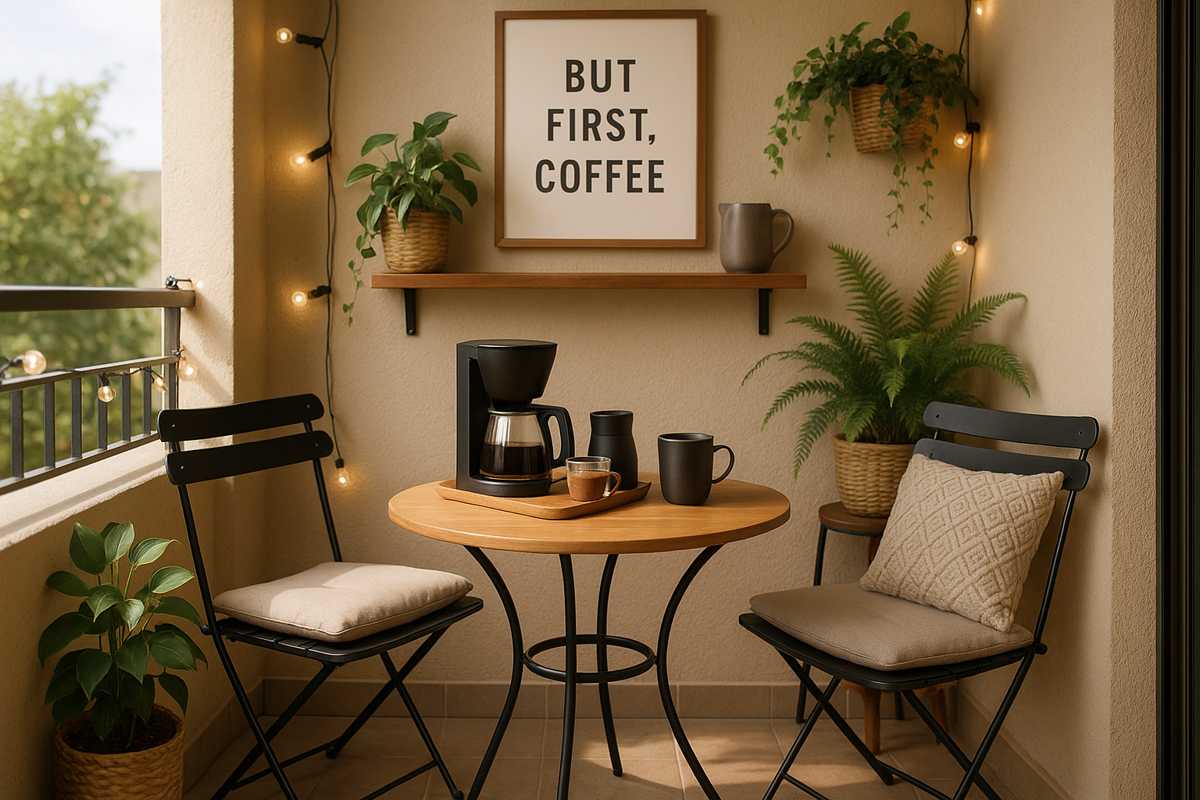 Como montar um cantinho de café na varanda