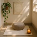 espaço de meditação na varanda