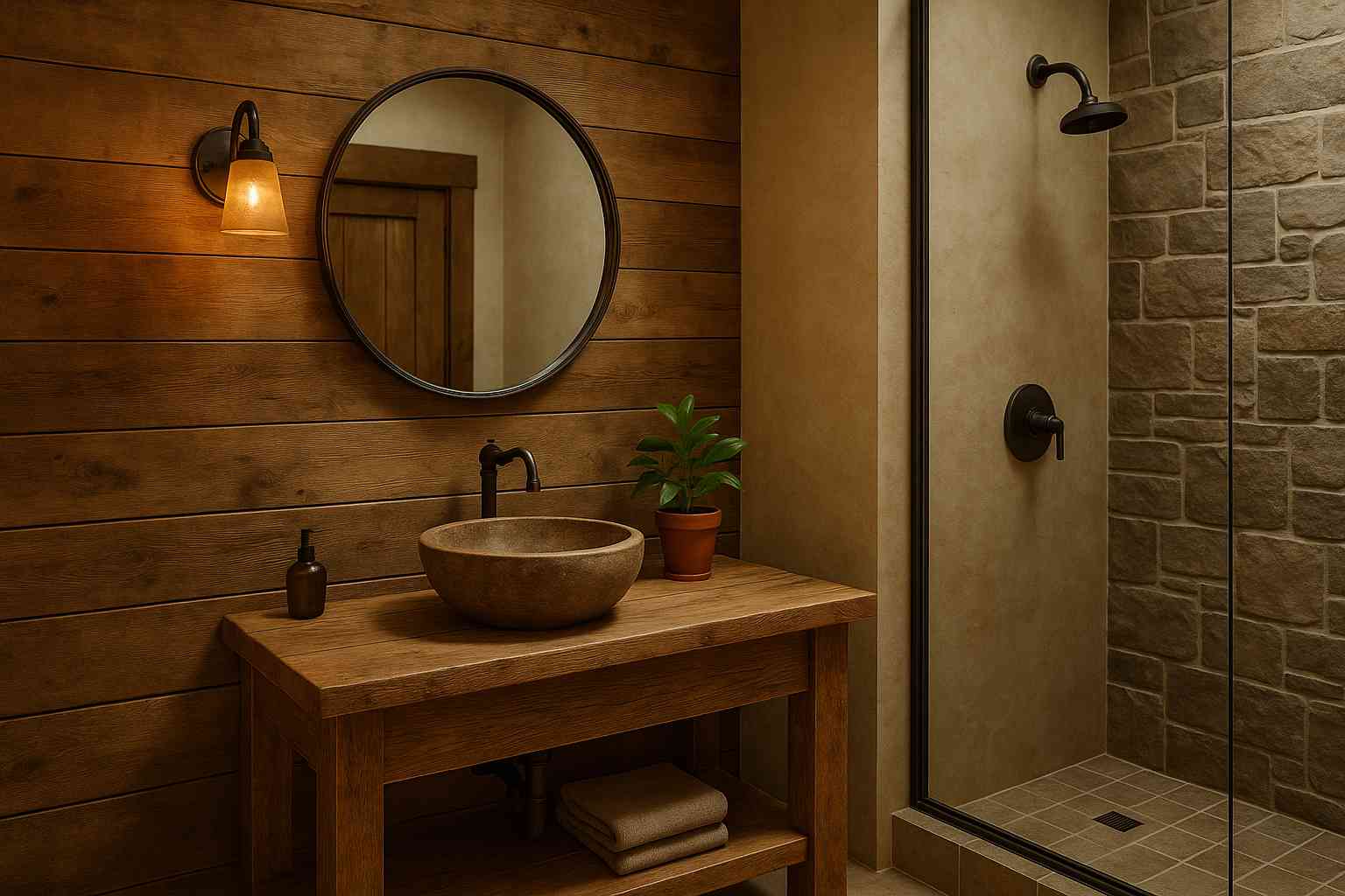 Banheiros com estilo rústico: como decorar com charme e aconchego