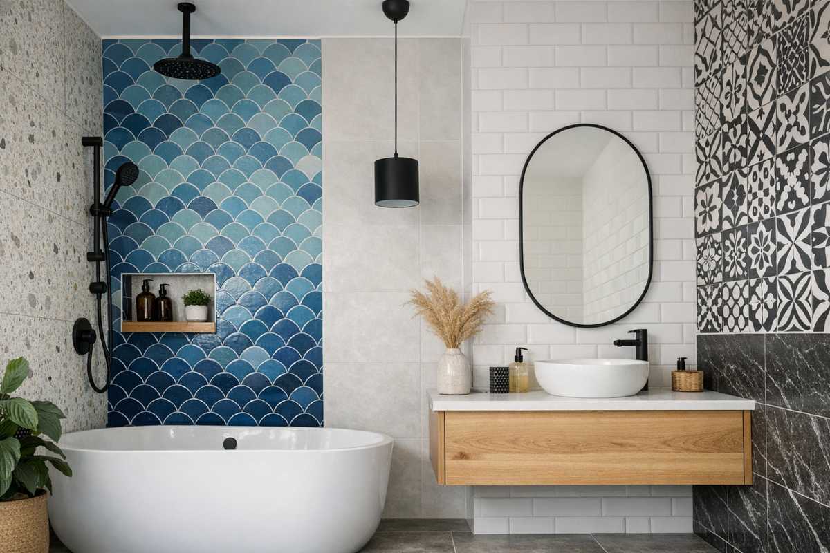 Como combinar azulejos no banheiro