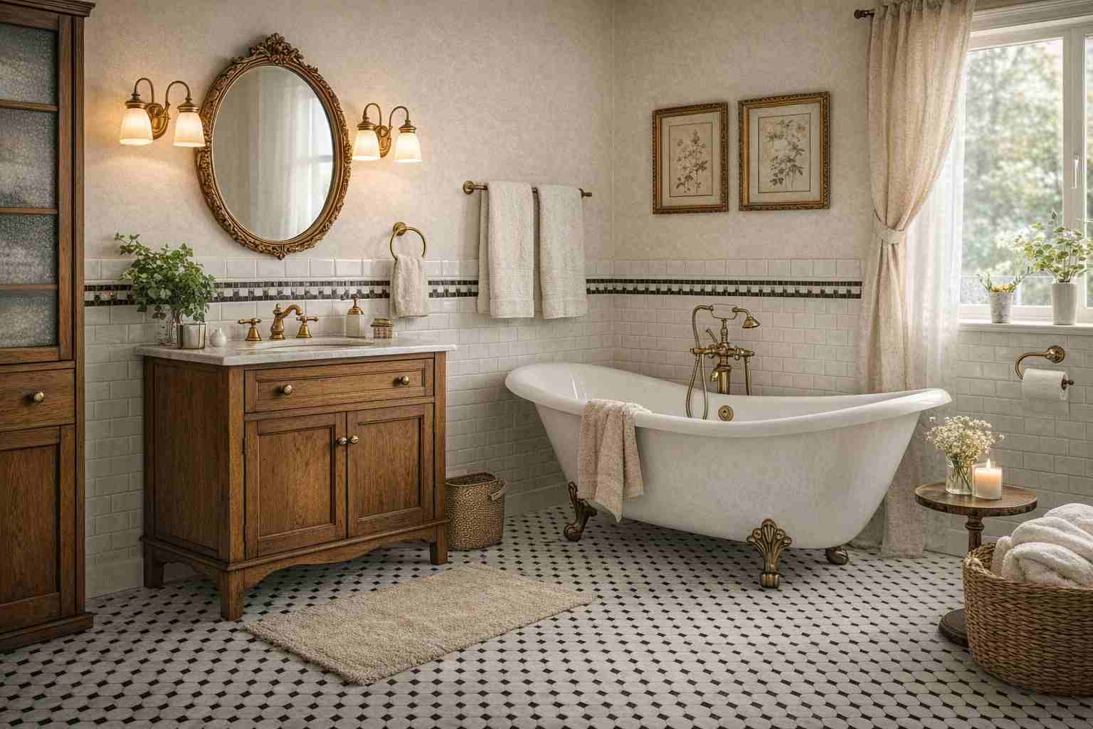 Como fazer um banheiro retrô moderno