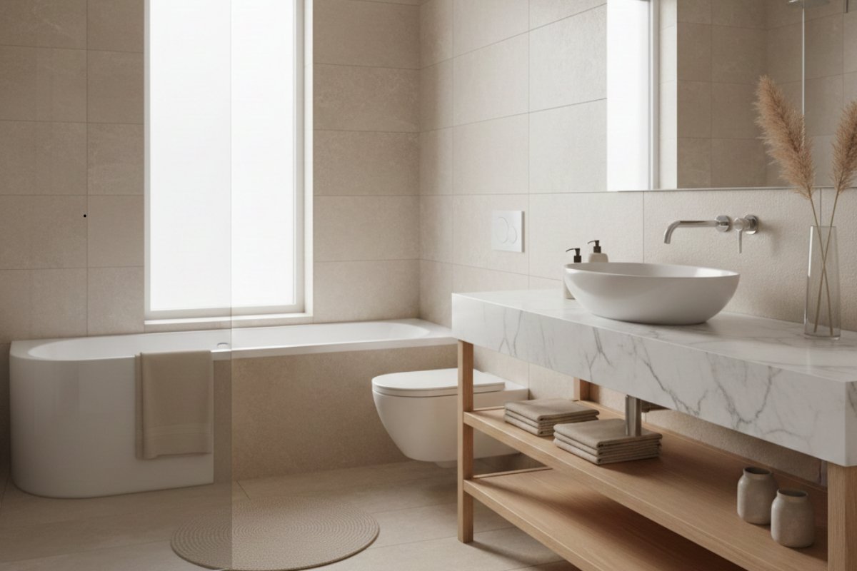 Decoração para banheiros com tons neutros