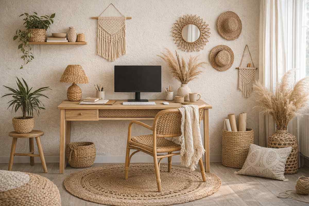 Home office com estilo boho: inspirações incríveis