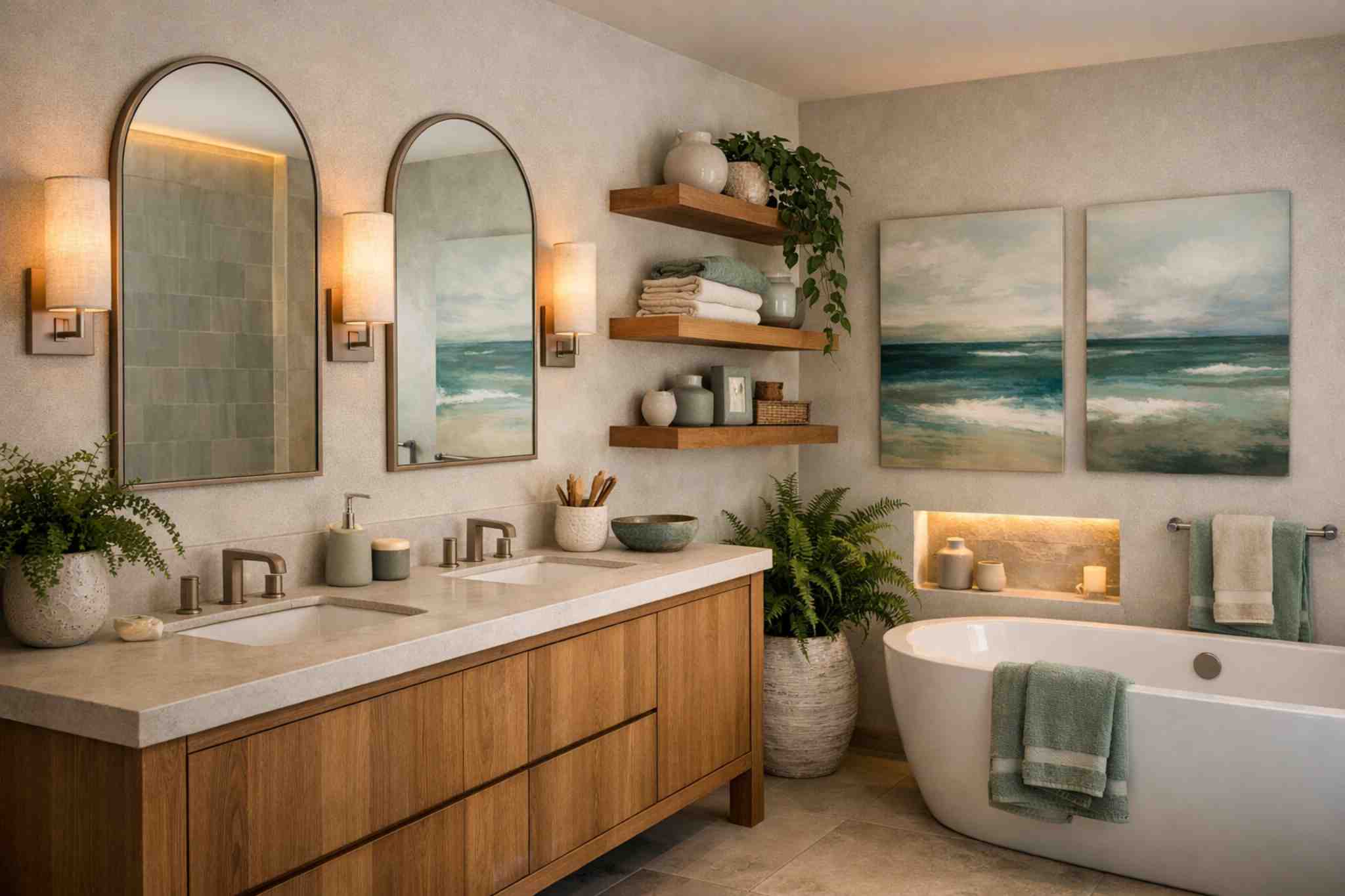 Banheiro estilo praia: decoração leve e relaxante