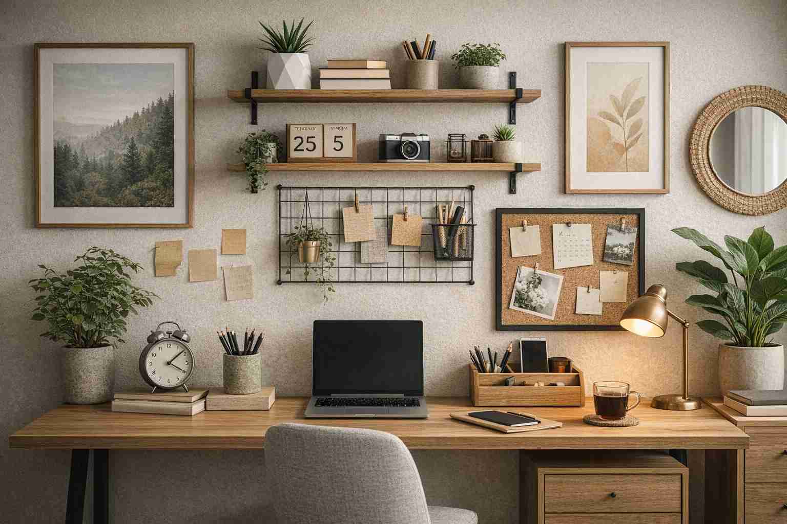 Como aproveitar a parede na decoração do escritório