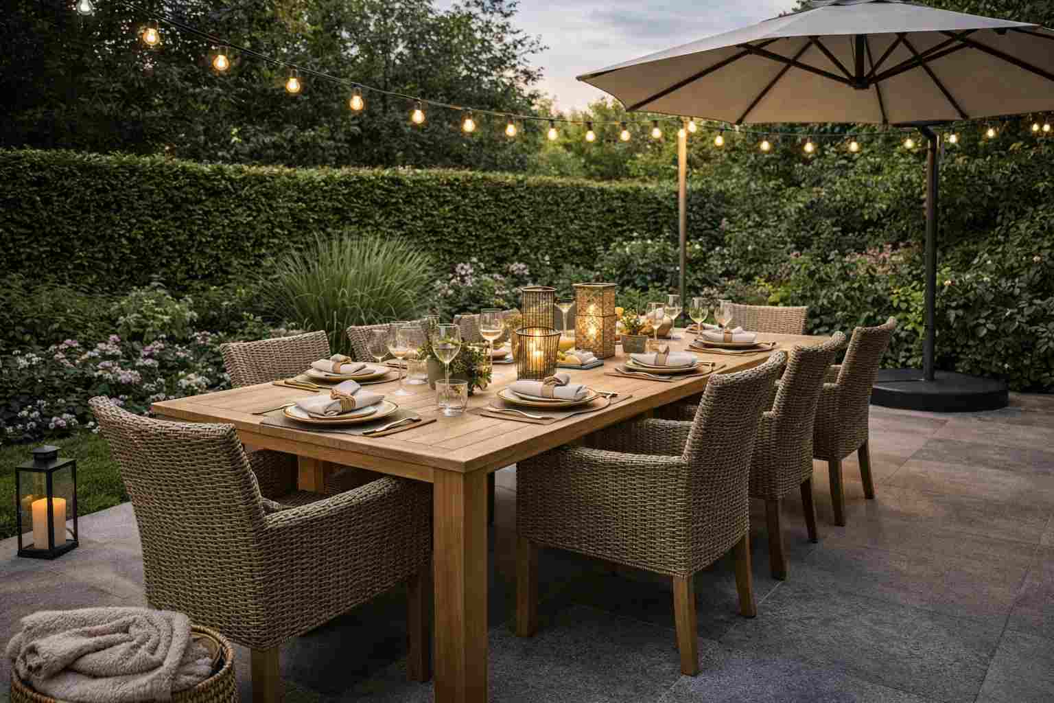 Como montar uma mesa de jantar externa com estilo