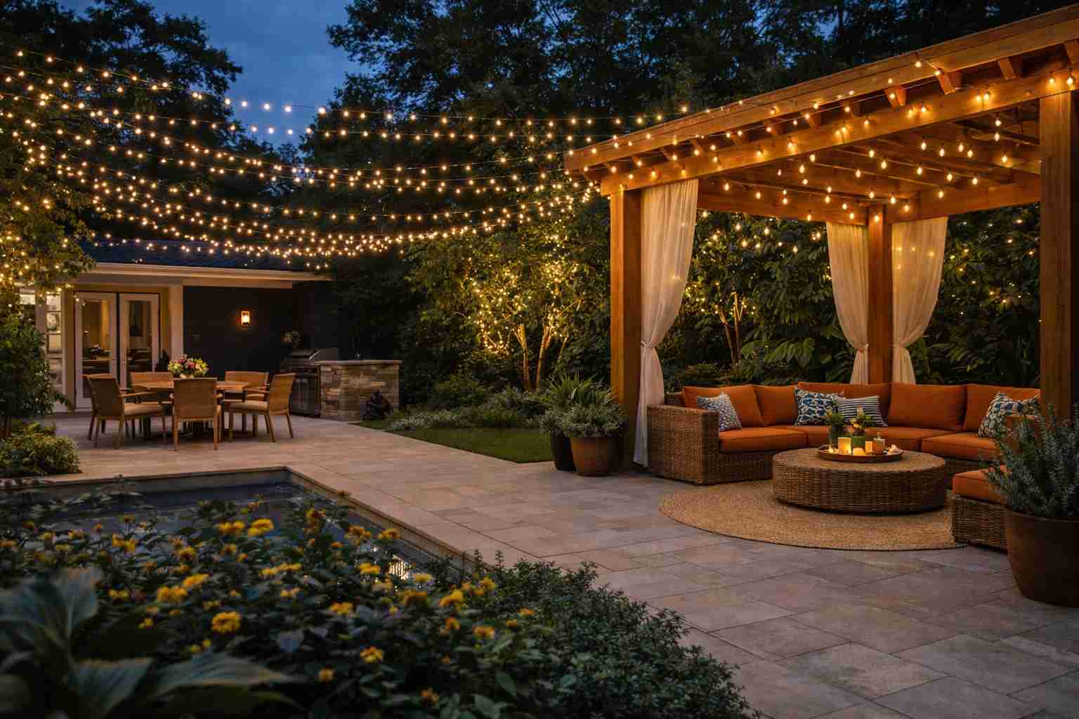 Como usar luzes de fada para decorar a área externa