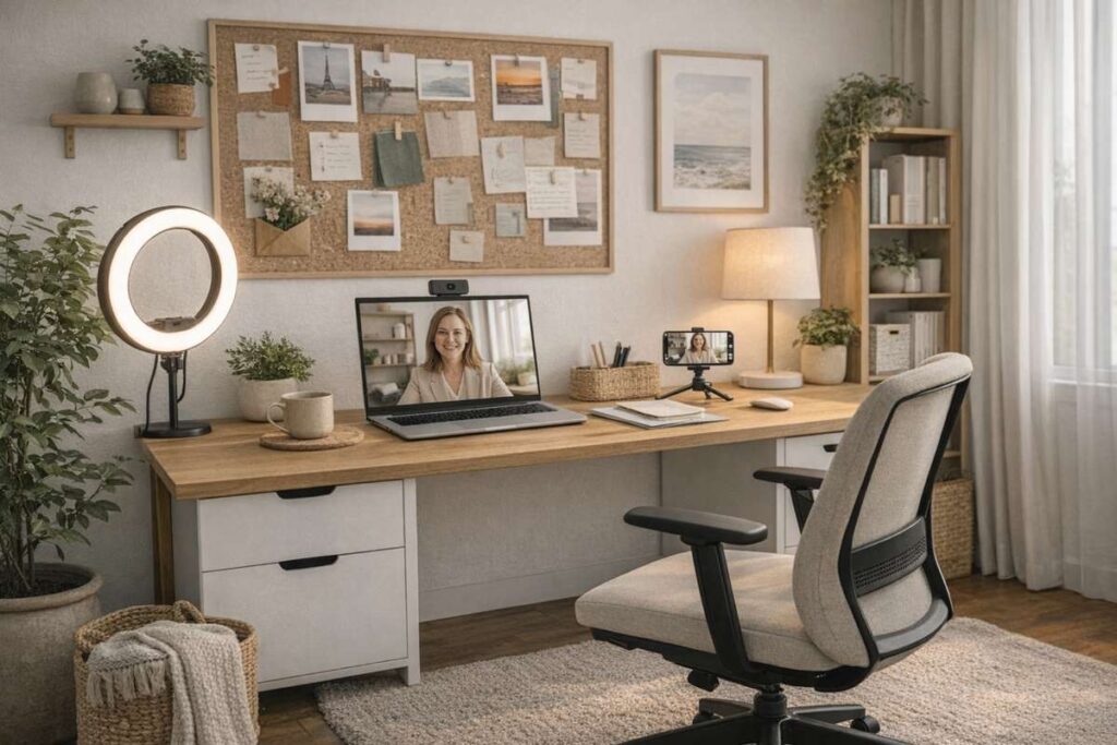 Decoração de home office para quem trabalha com reuniões online
