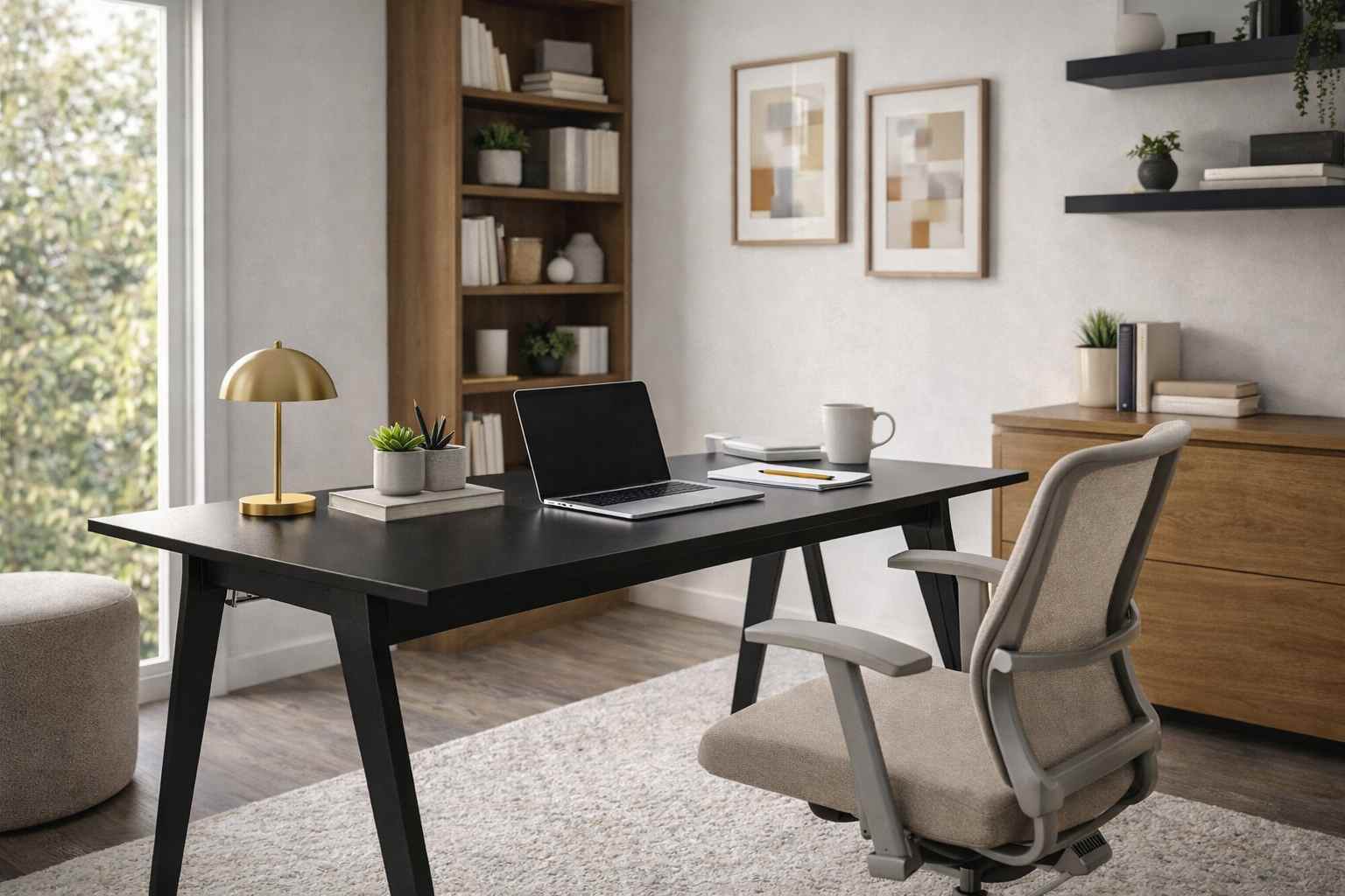 Decoração moderna para escritório em casa