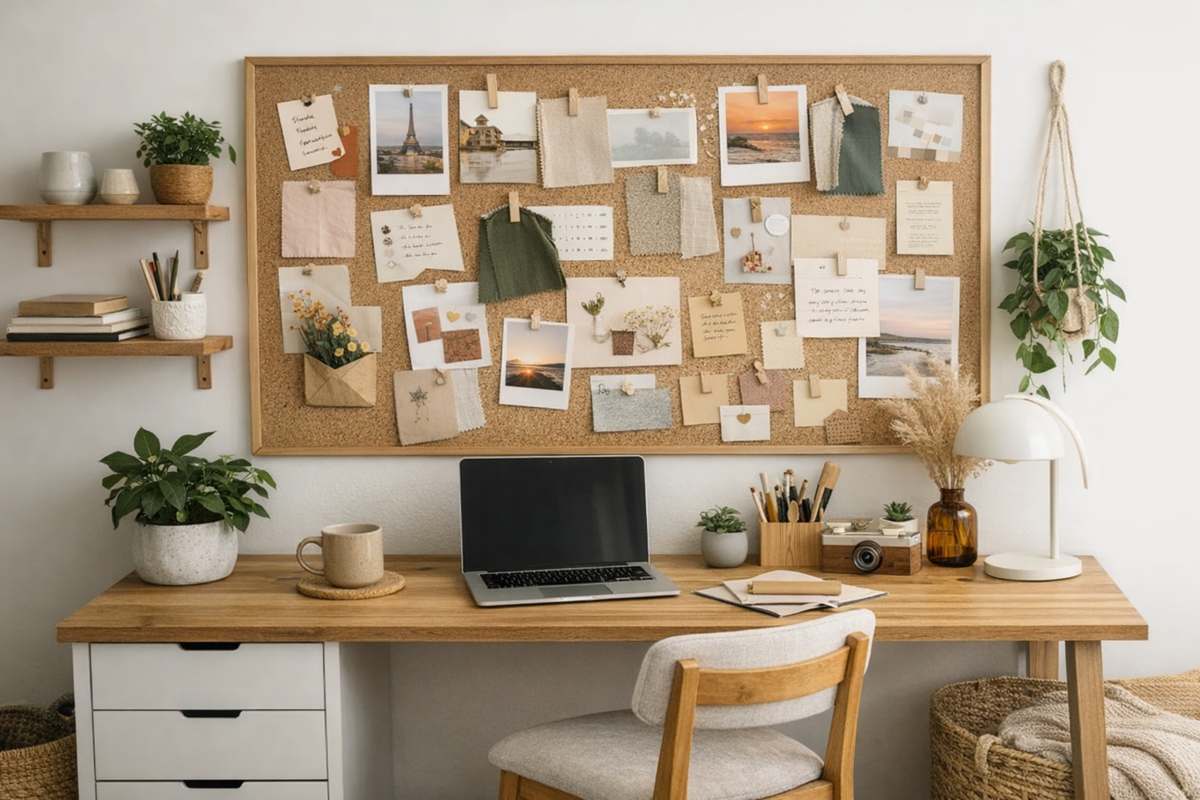 Home office com painel de inspirações: como montar