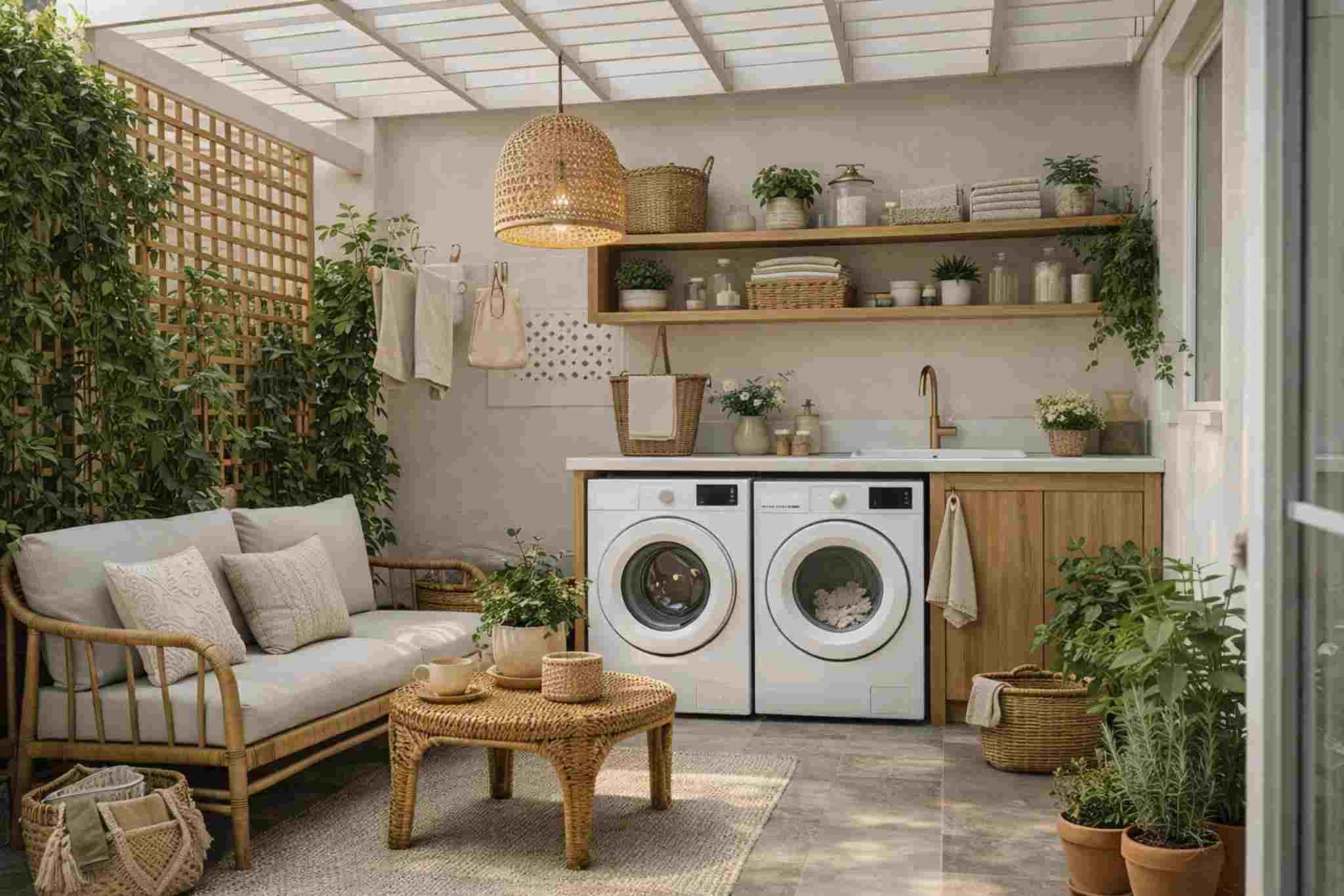 Ideias de decoração para área de serviço externa com charme