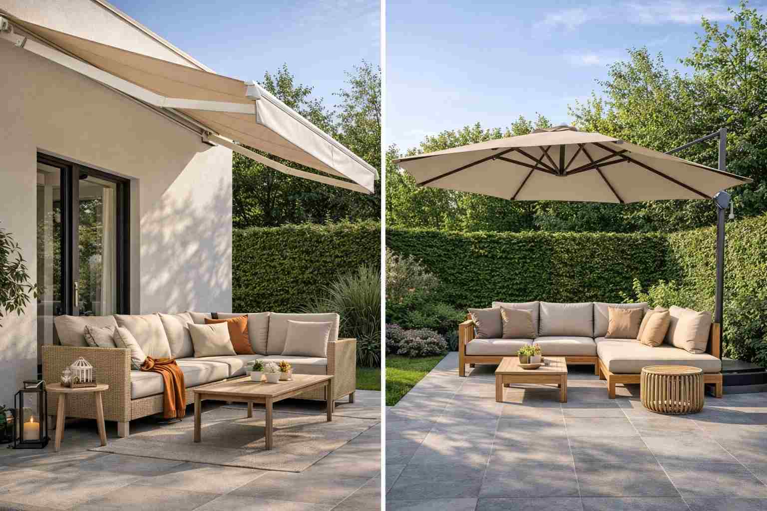 Toldo ou ombrelone? O que fica melhor na decoração