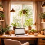 Home office com clima de café ou coworking