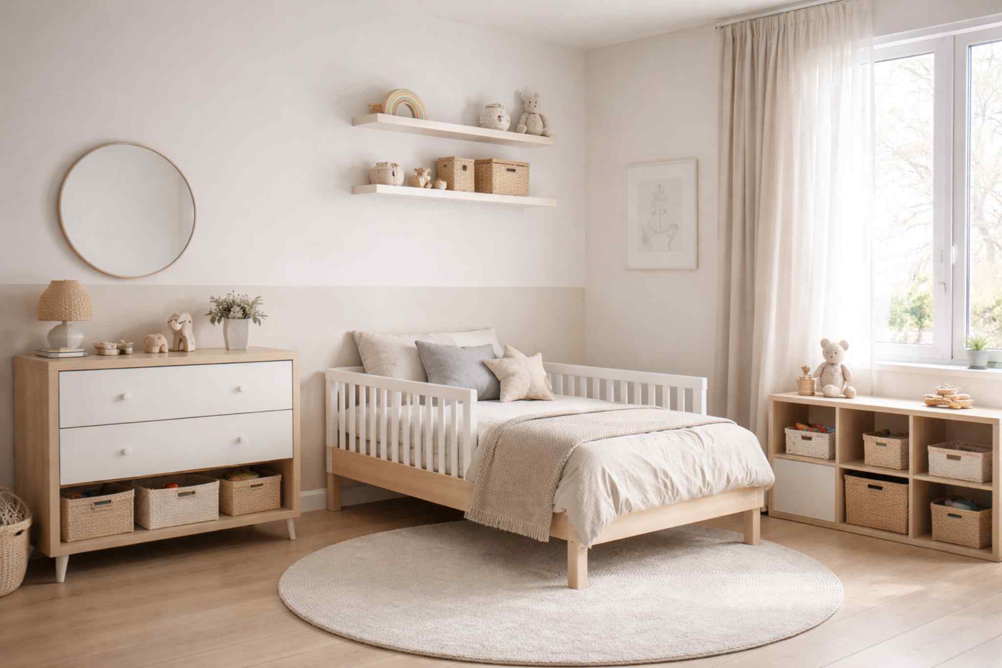 Quarto infantil com estilo minimalista