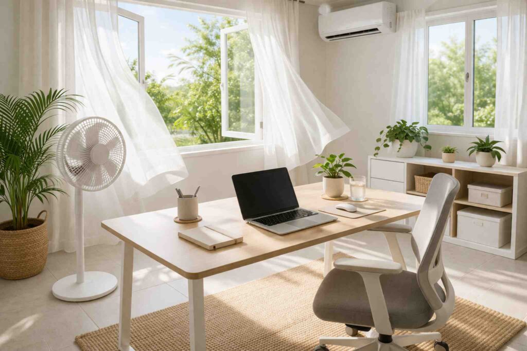 home office para dias quentes