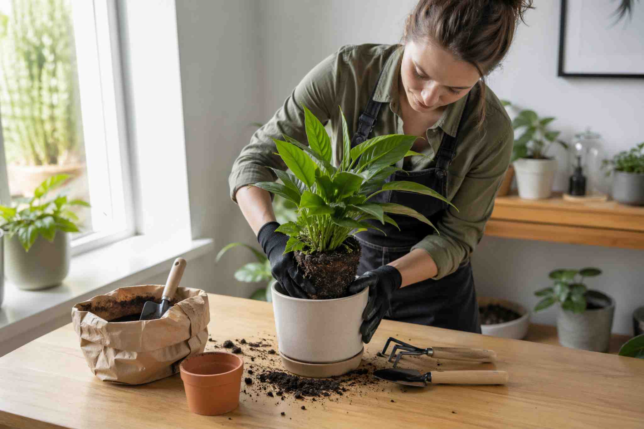 trocar plantas de vaso